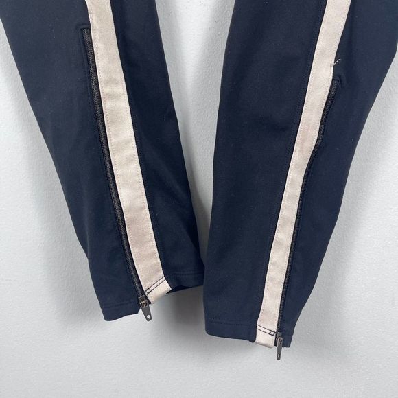 Athleta Metro Tux Stripe Black Chaturanga Ankle Zip Side Stripe cropped Leggings - Picture 8 of 16